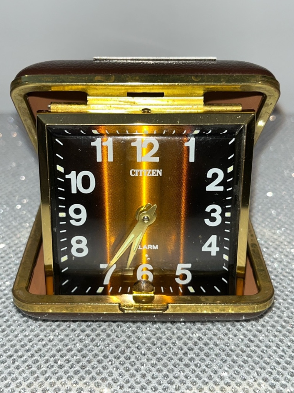 Vintage Citizen Bridgestone travel alarm clock manual winding, made in Japan